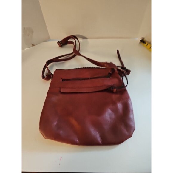 Vintage Wilson's Leather Pelle Studio Pink Crossbody/Purse Brown 2 Zip Outside - Picture 1 of 10